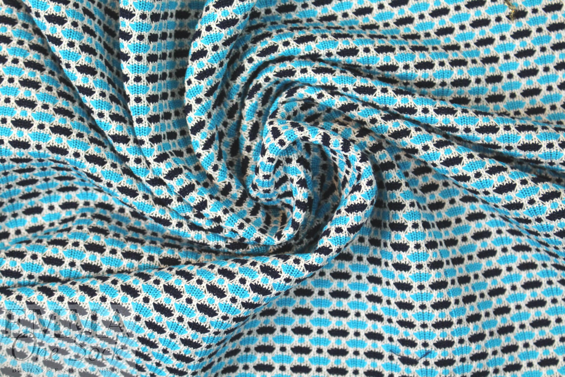 famous designer 'fairisle' sweater knit - turquoise/midnight