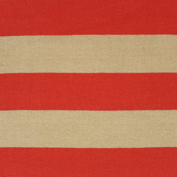 French striped cotton/linen sweater knit - scarlet/cashew 1.125 yds