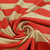 French striped cotton/linen sweater knit - scarlet/cashew 1.125 yds