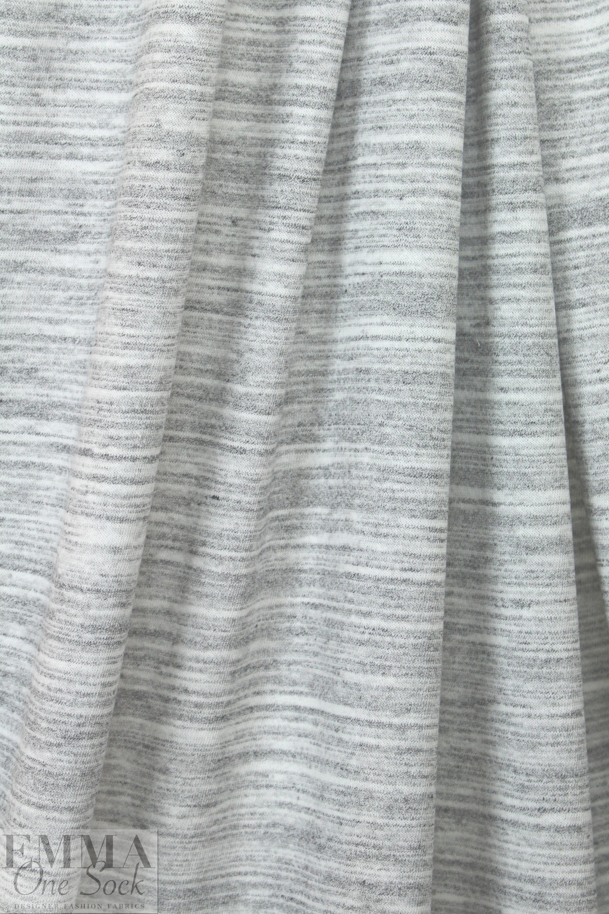 CA designer cotton french terry knit - variegated gray 2.66 yd