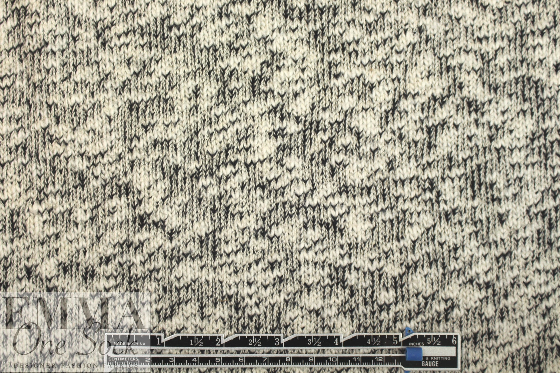 CA designer salt-pepper tweedy cotton sweater knit