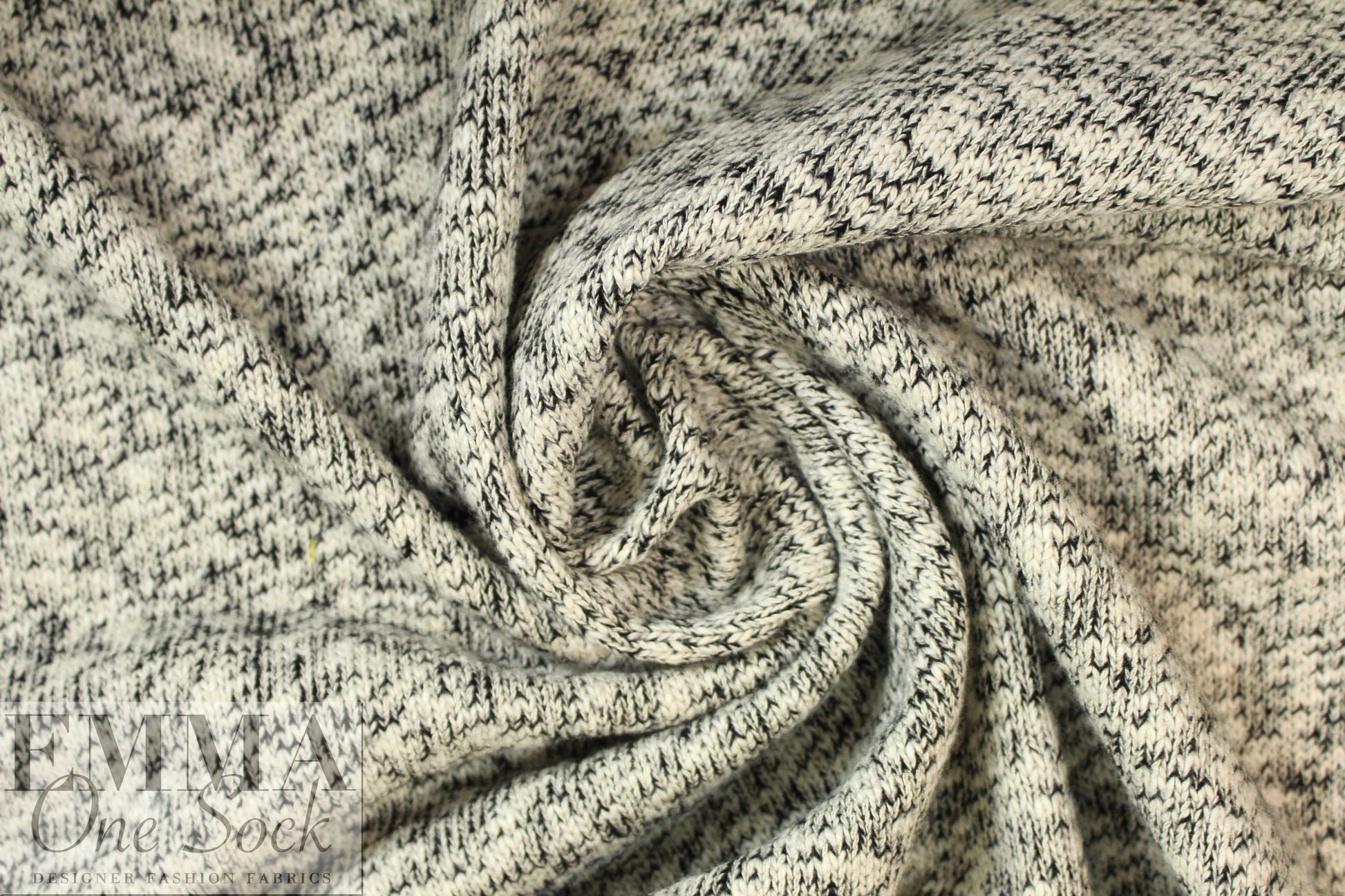 CA designer salt-pepper tweedy cotton sweater knit