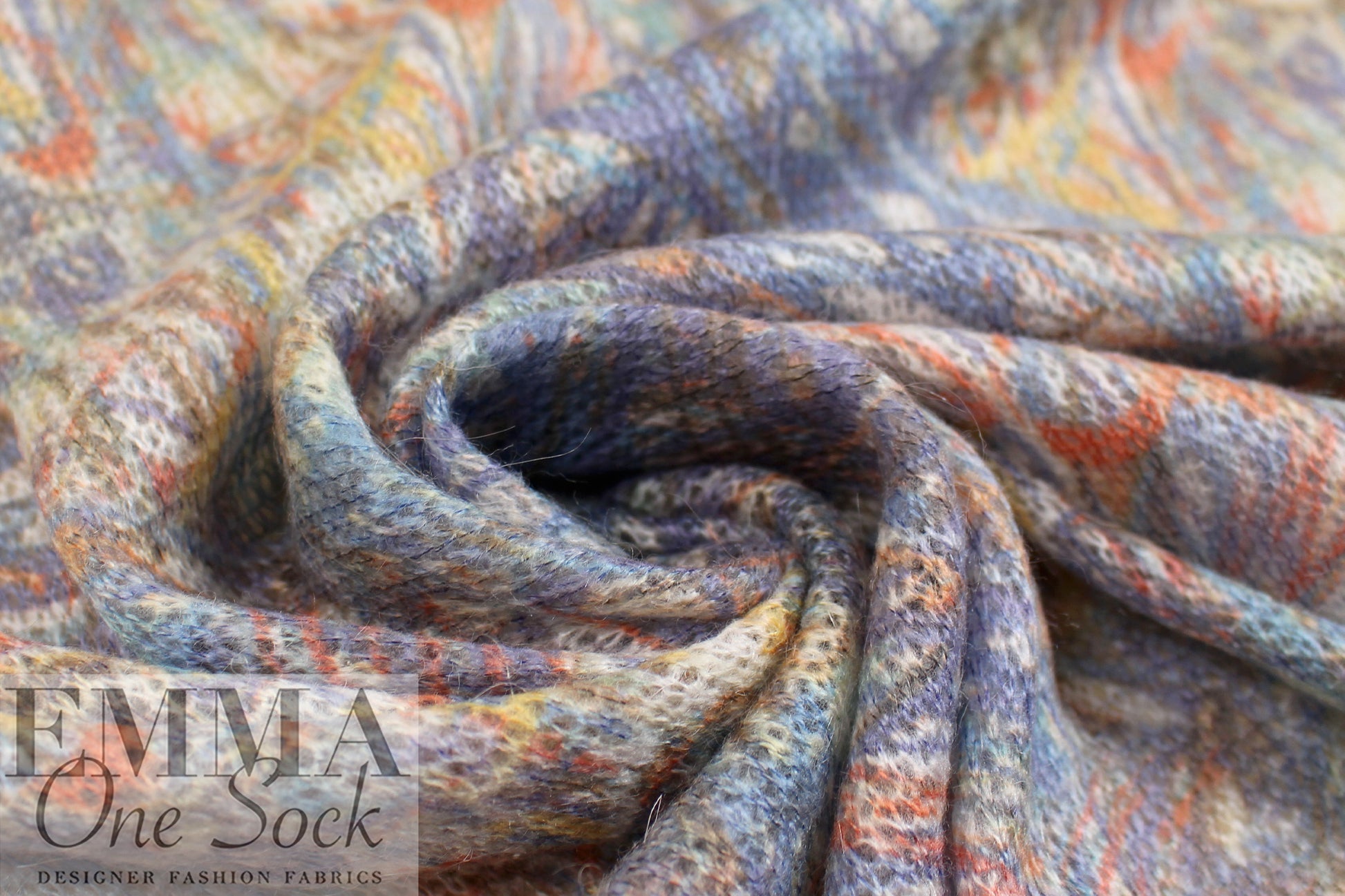 CA designer 'abstract expression' wool blend sweater knit 2 yd