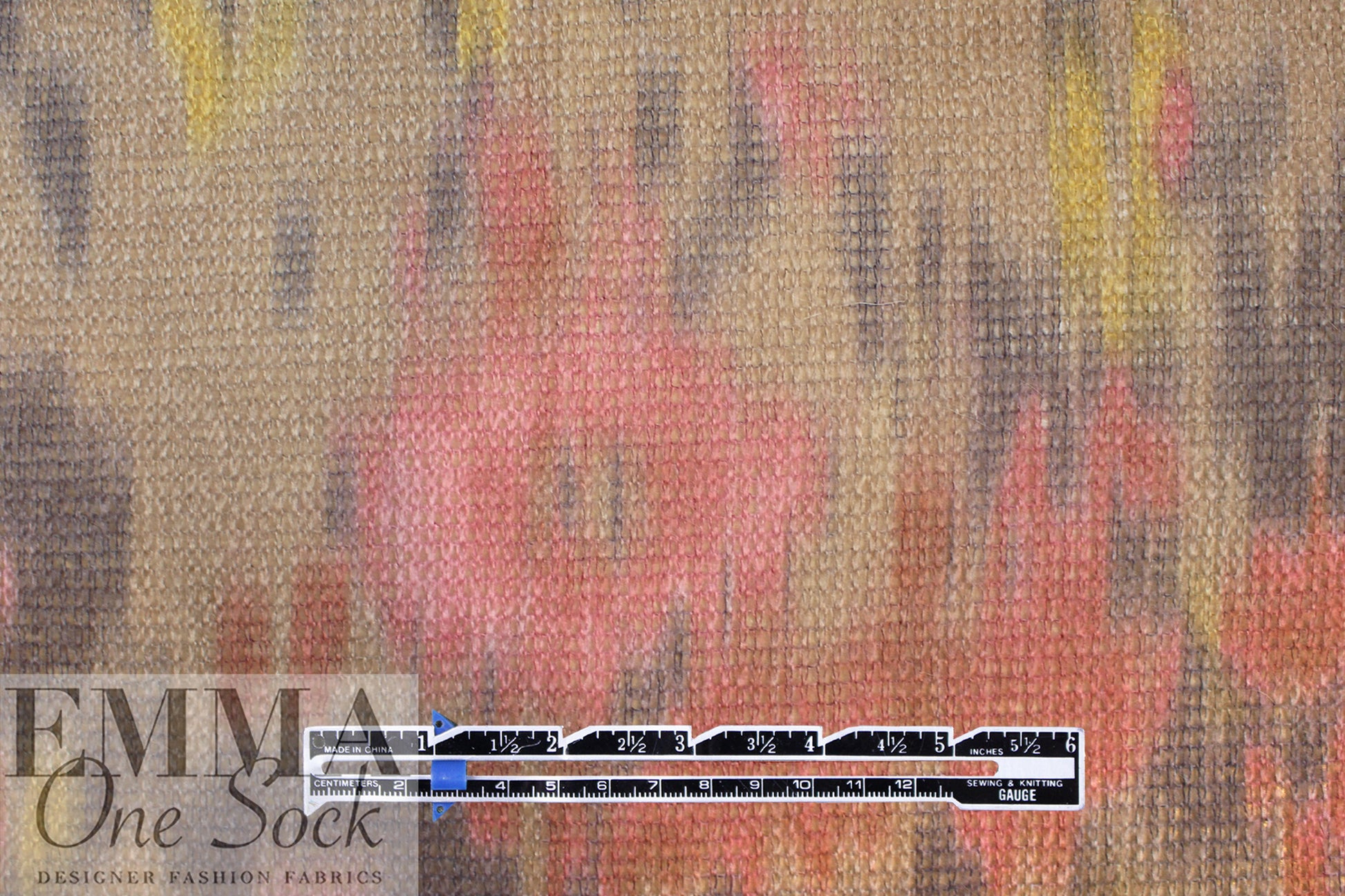 CA designer ikat floral wool blend sweater knit 2.25 yd