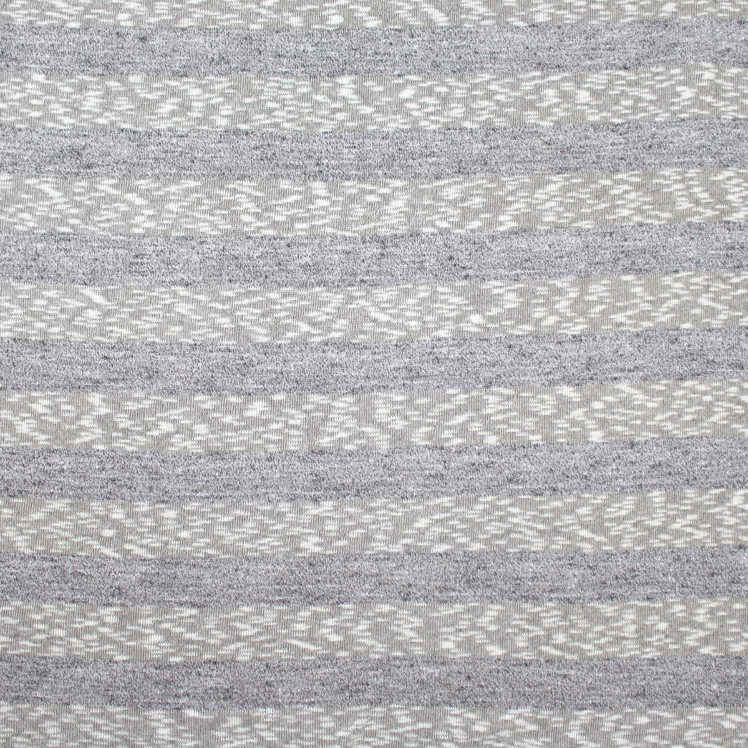 CA designer tweedy stripe sweater knit - black/silver/cream 1.75 yd