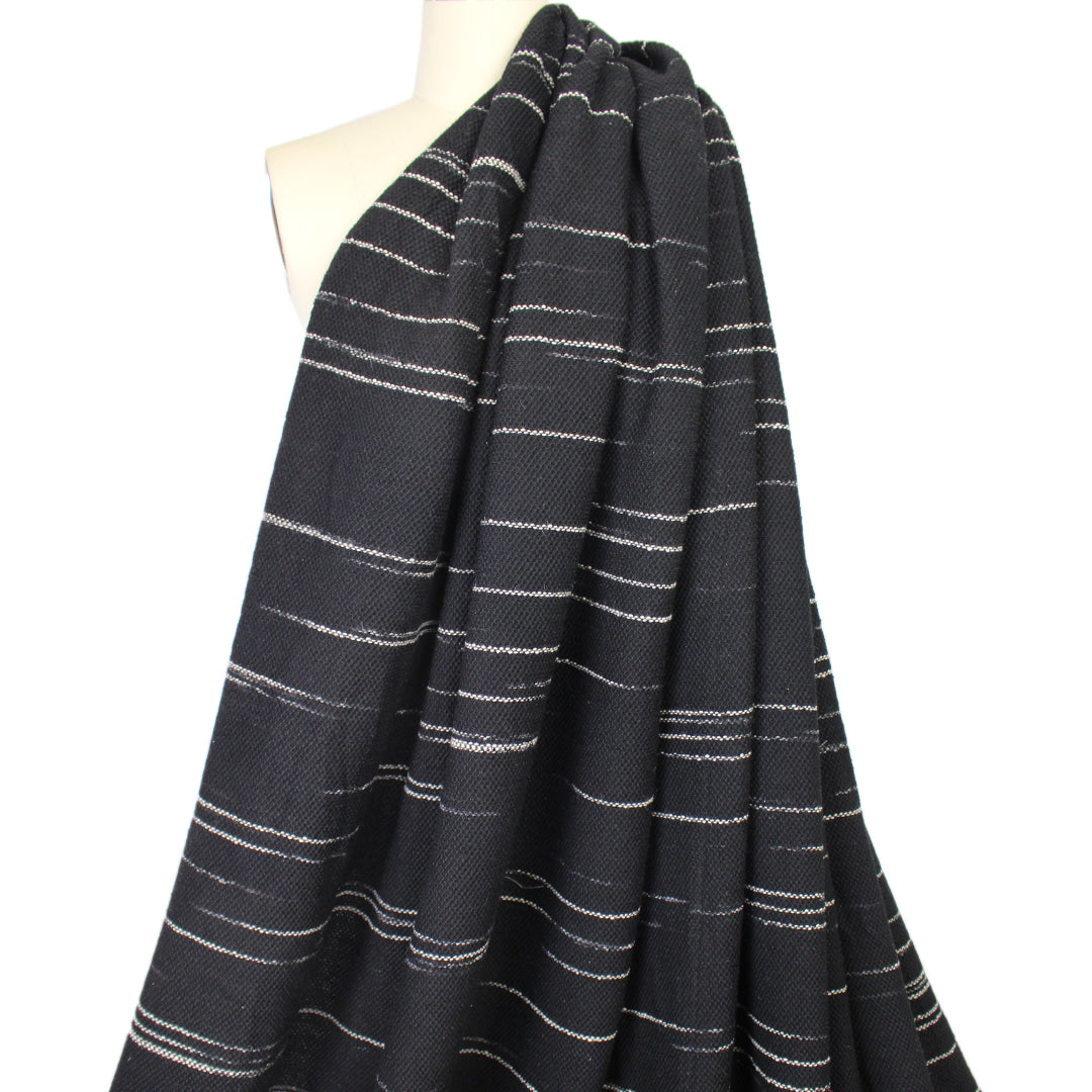 Italian wool blend streaked, textured sweater knit - EXTRA WIDE 1.25 yds