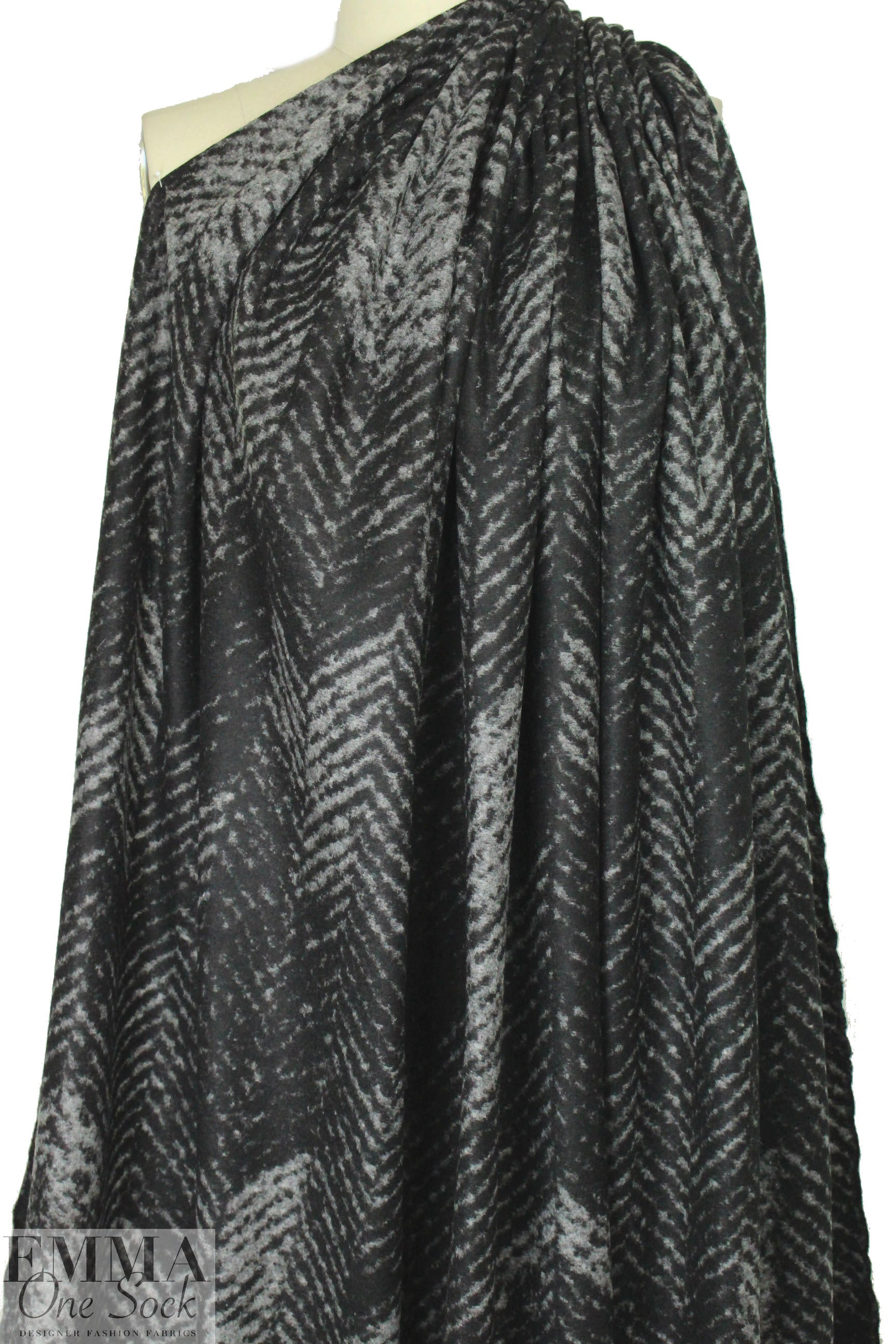 Italian sketchy chevron jacquard sweater knit