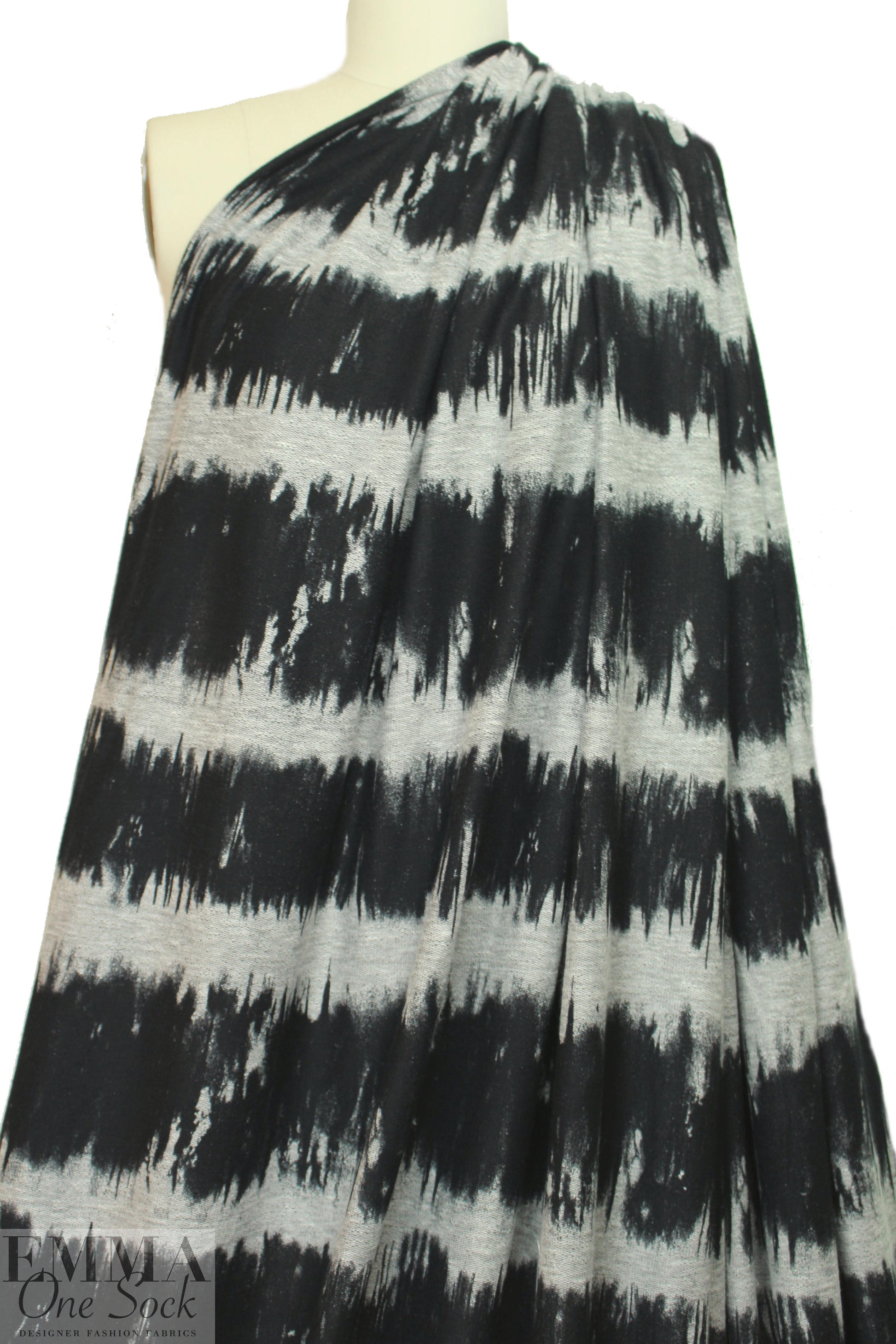 CA designer edgy ink blot cotton blend sweater knit 1.5 yd