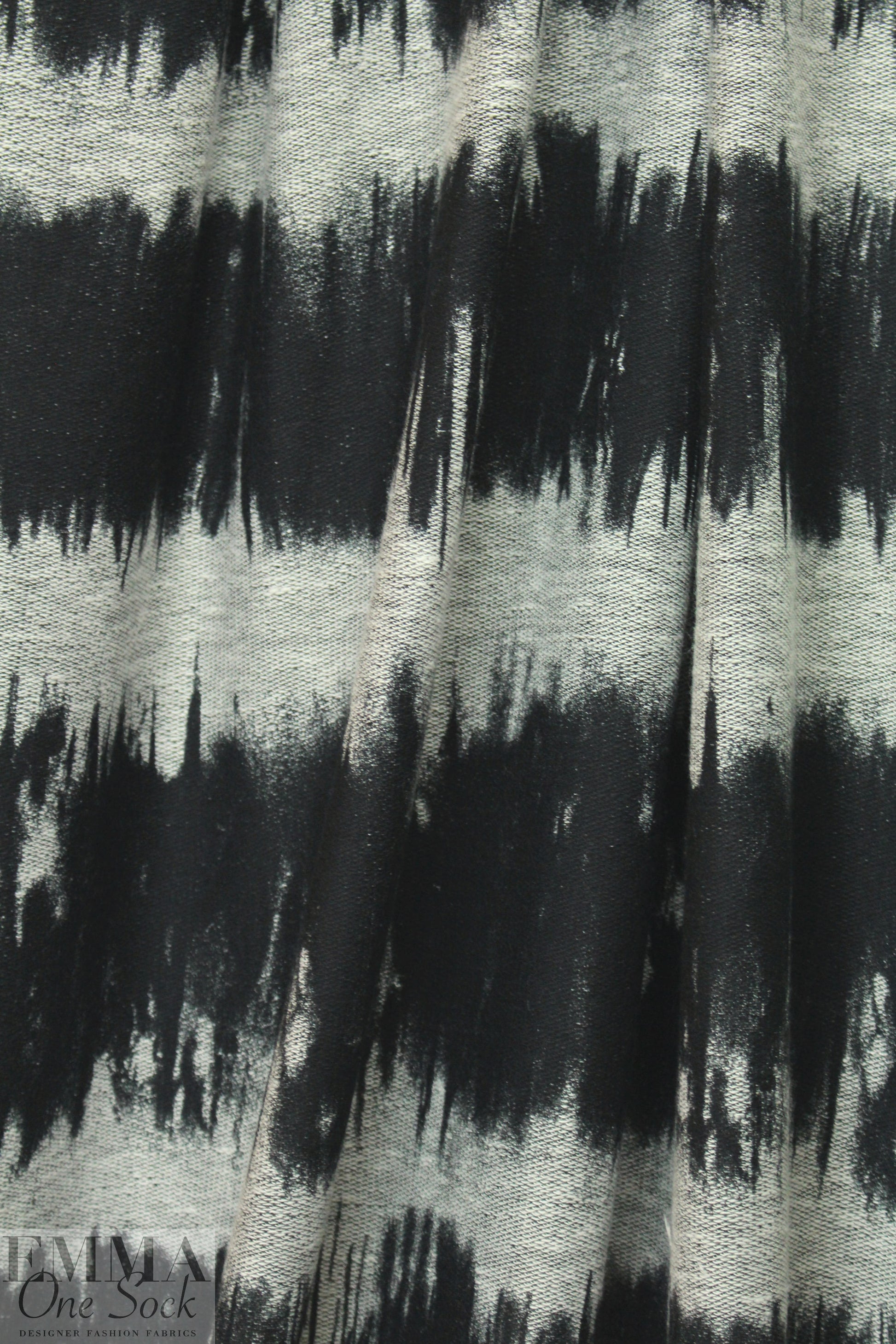 CA designer edgy ink blot cotton blend sweater knit 1.5 yd