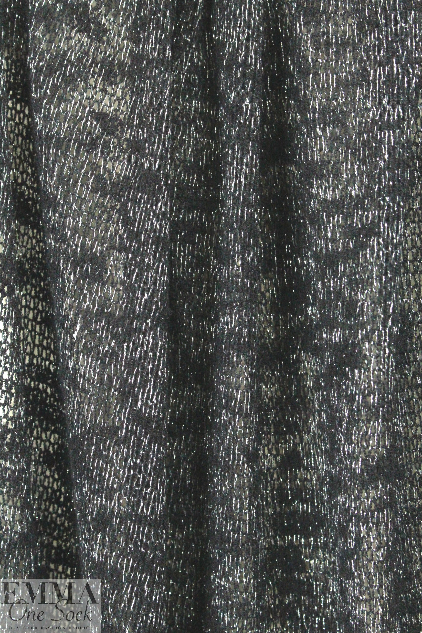 CA designer metallic infused black sweater knit 2 yd
