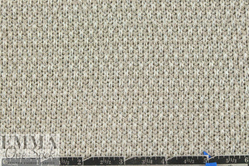 Italian warm gray knotted stitch cotton sweater knit