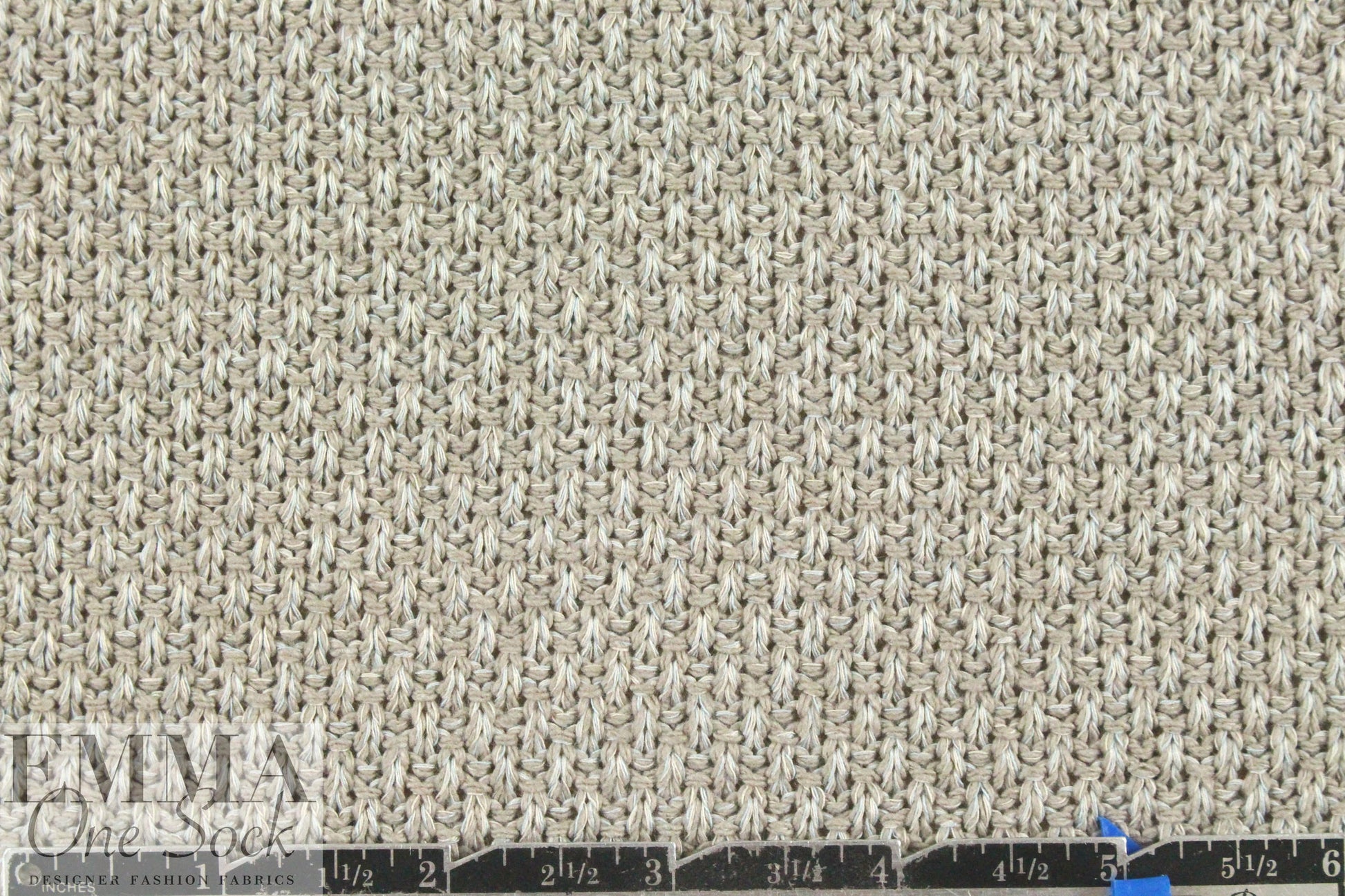 Italian warm gray knotted stitch cotton sweater knit 1.125 yds