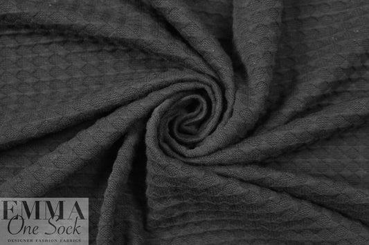 NY designer diamond matelasse' knit - black