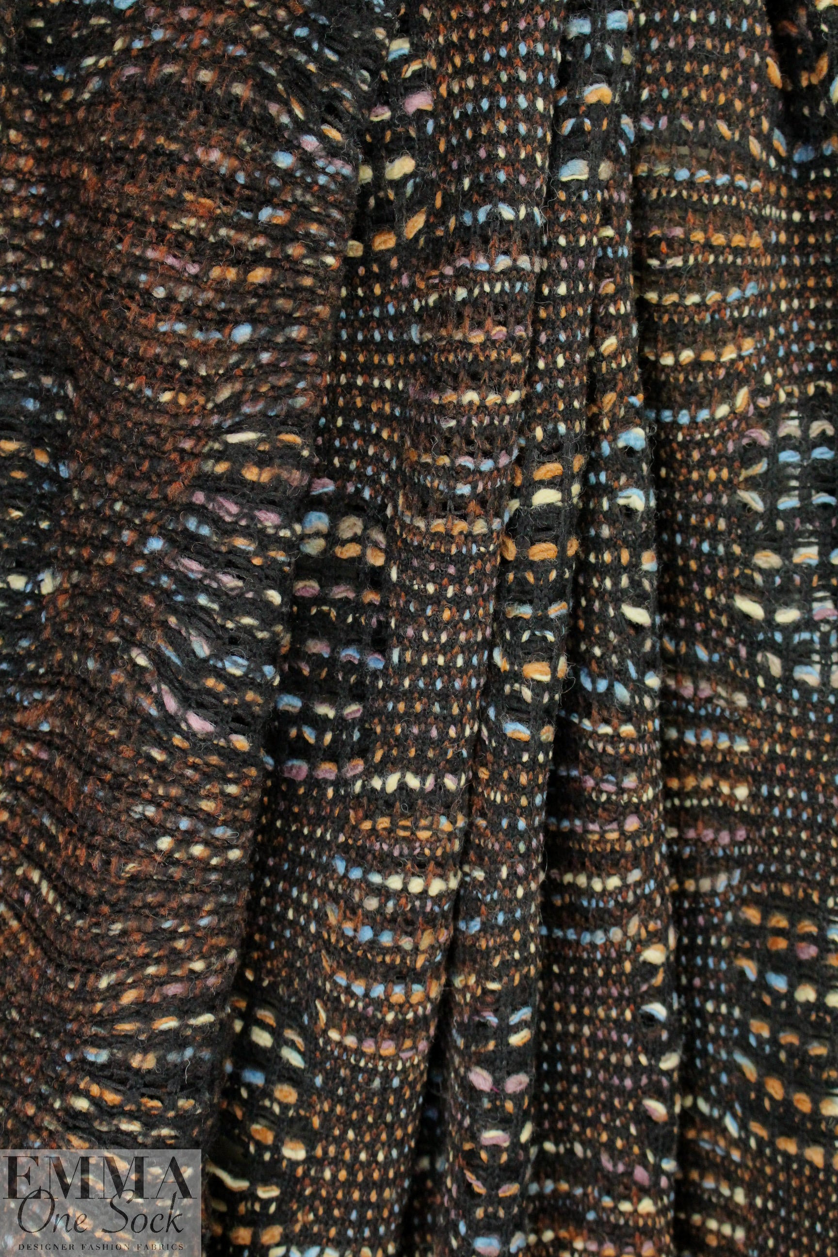 Italian chunky novelty stitch wool blend sweater knit .75 yds