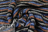 Italian wool blend, yarn-dyed stripe sweater - blue/chestnut .875 yds