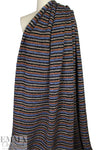 Italian wool blend, yarn-dyed stripe sweater - blue/chestnut .875 yds