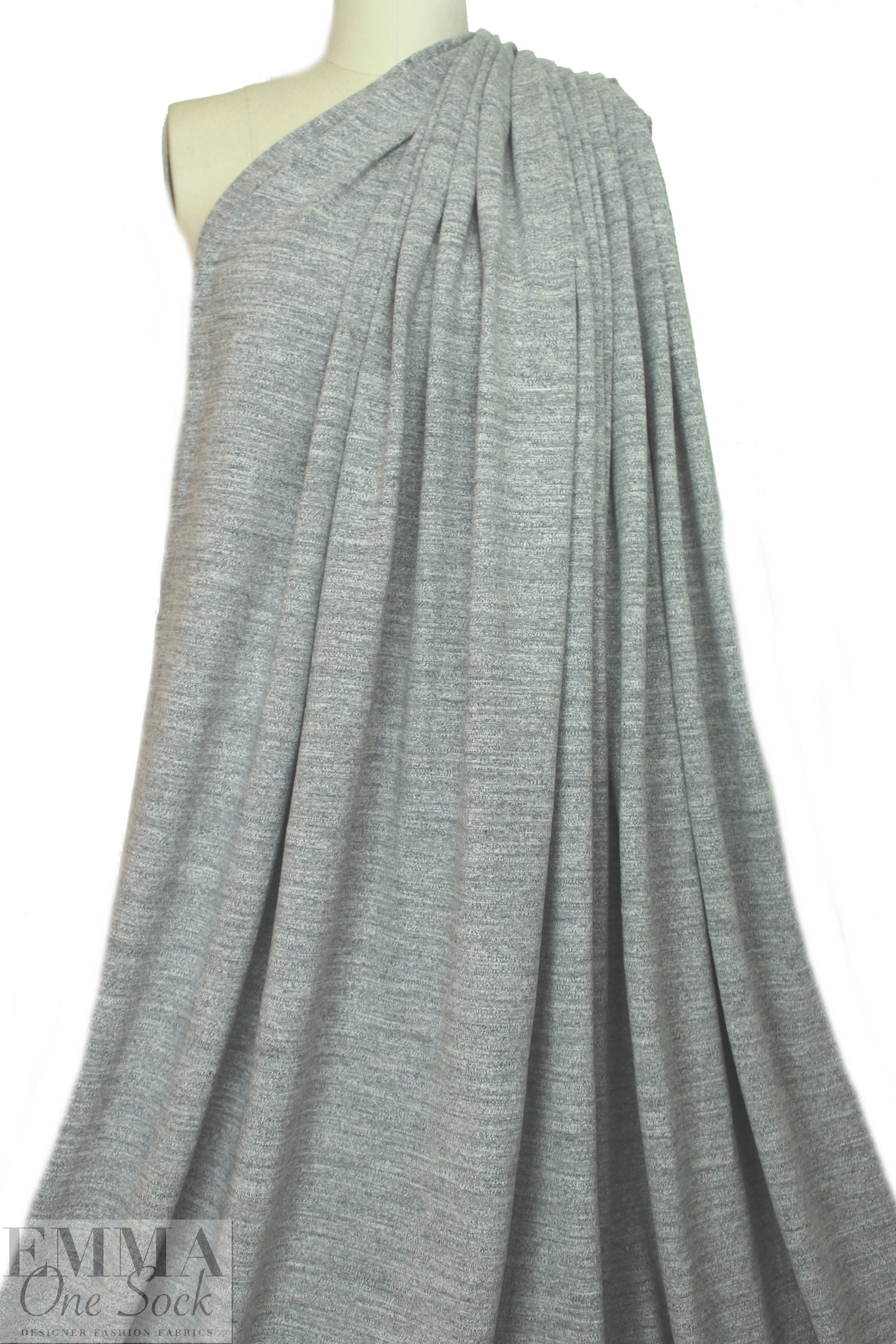 CA designer cotton blend sweater knit - marled gray 3 yds