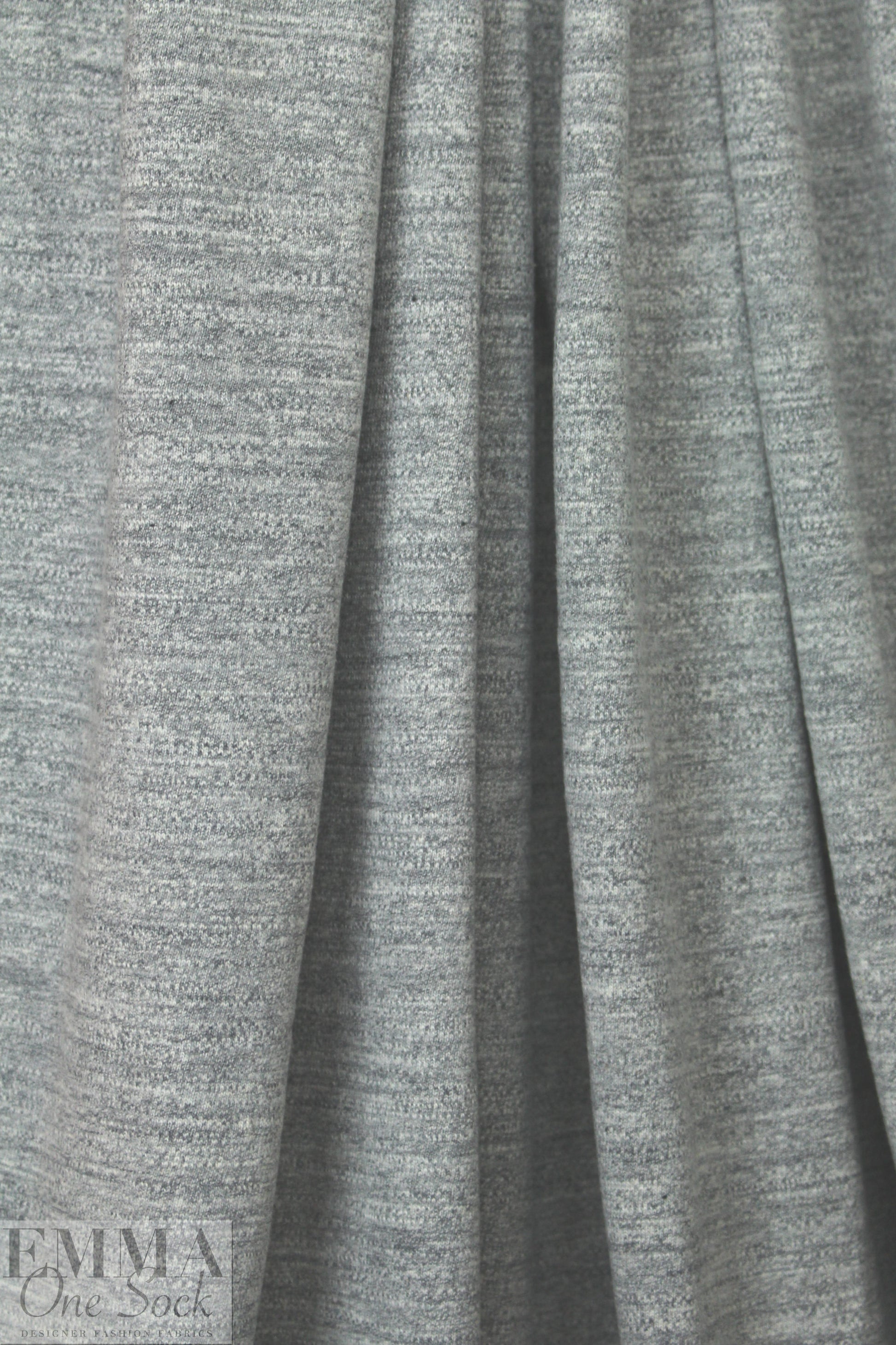 CA designer cotton blend sweater knit - marled gray 1.75 yd