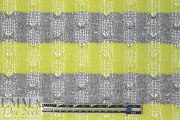 CA designer lacey, stripey open sweater knit - lemon-lime