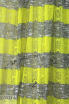 CA designer lacey, stripey open sweater knit - lemon-lime