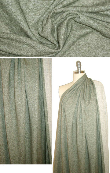 CA designer fern/natural tweedy cotton 'terry' sweater knit 1.375 yds