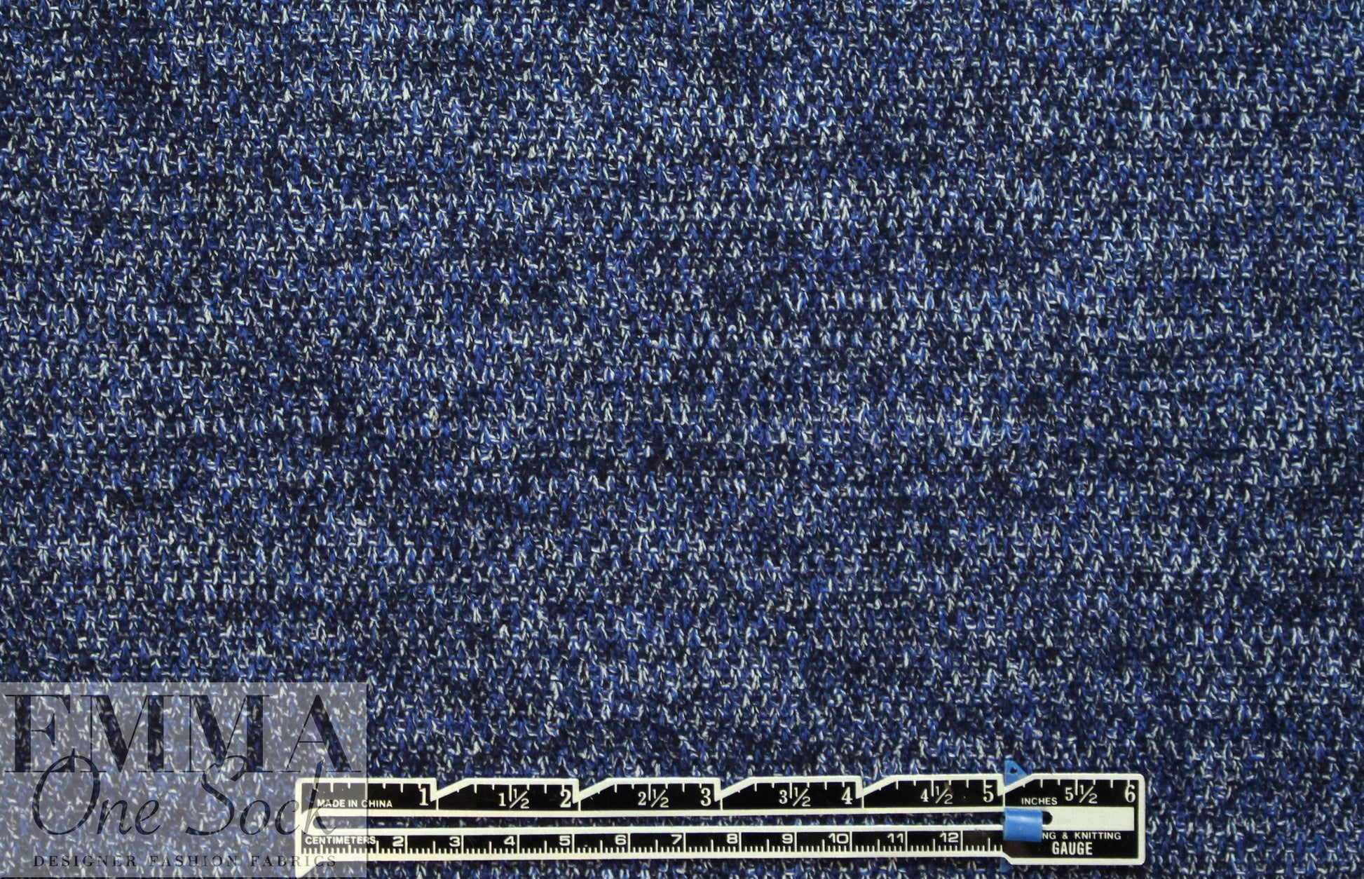 Italian denimy blue tweed cotton/wool sweater knit