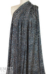 NY designer heathered, printed sweater knit - earth/indigo 1.5 yd