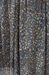 NY designer heathered, printed sweater knit - earth/indigo 1.875 yd