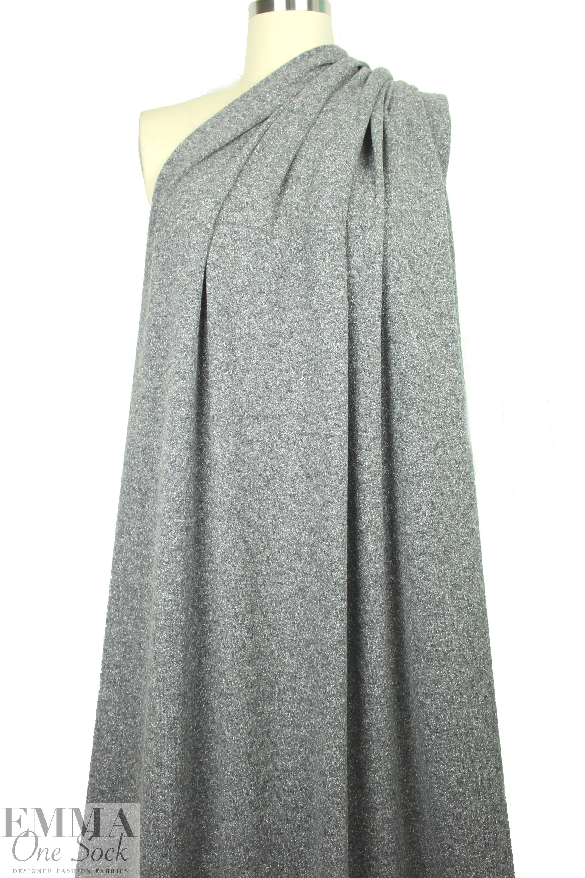 NY designer gray/white tweedy sweater knit 3 yds