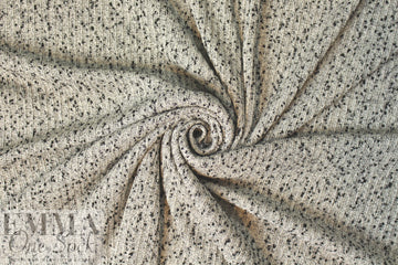 NY designer ribbed sweater knit - salt/pepper .75 yds