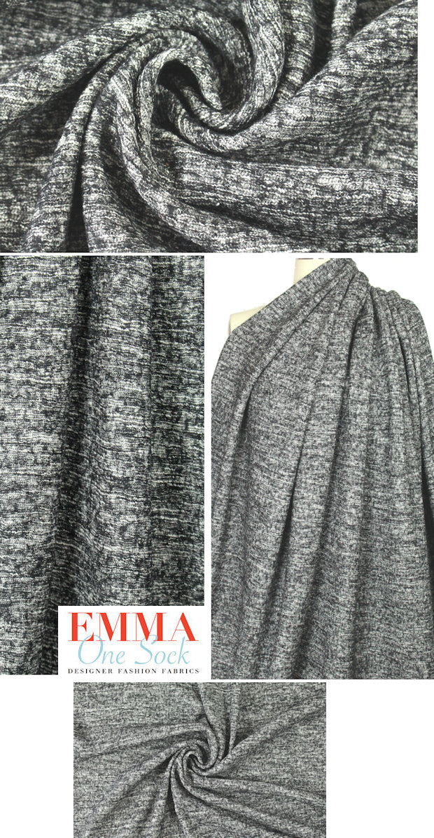 Italian wool/rayon melange sweater knit 2 yd
