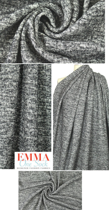 Italian wool/rayon melange sweater knit 2.25 yd