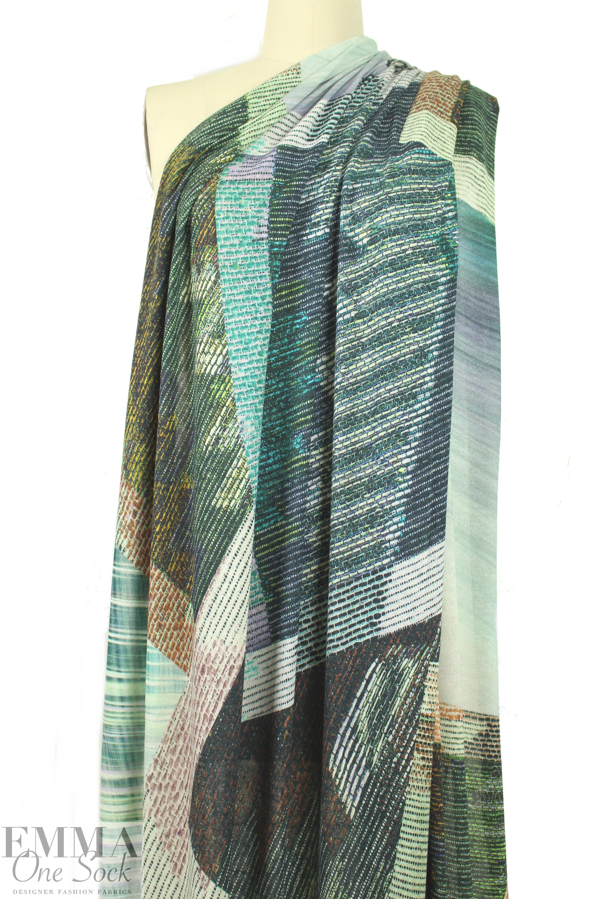 Italian geodot abstract viscose/lycra sweatery knit