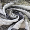 French metallic stripe cotton blend sweater knit - black/gray/gold 1.5 yd