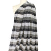 French metallic stripe cotton blend sweater knit - black/gray/gold 1.5 yd