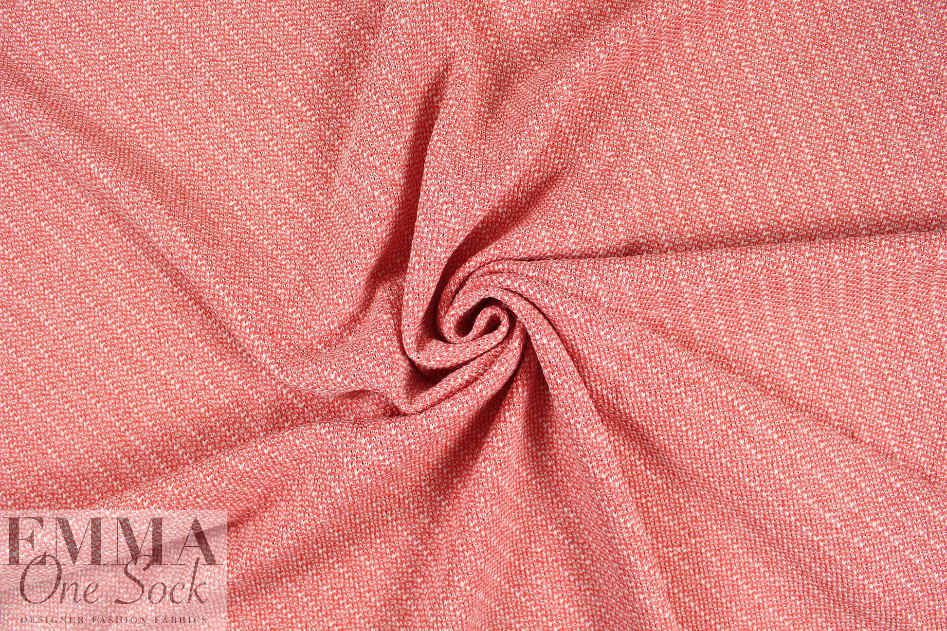 NY designer coral/white stripey sweater knit
