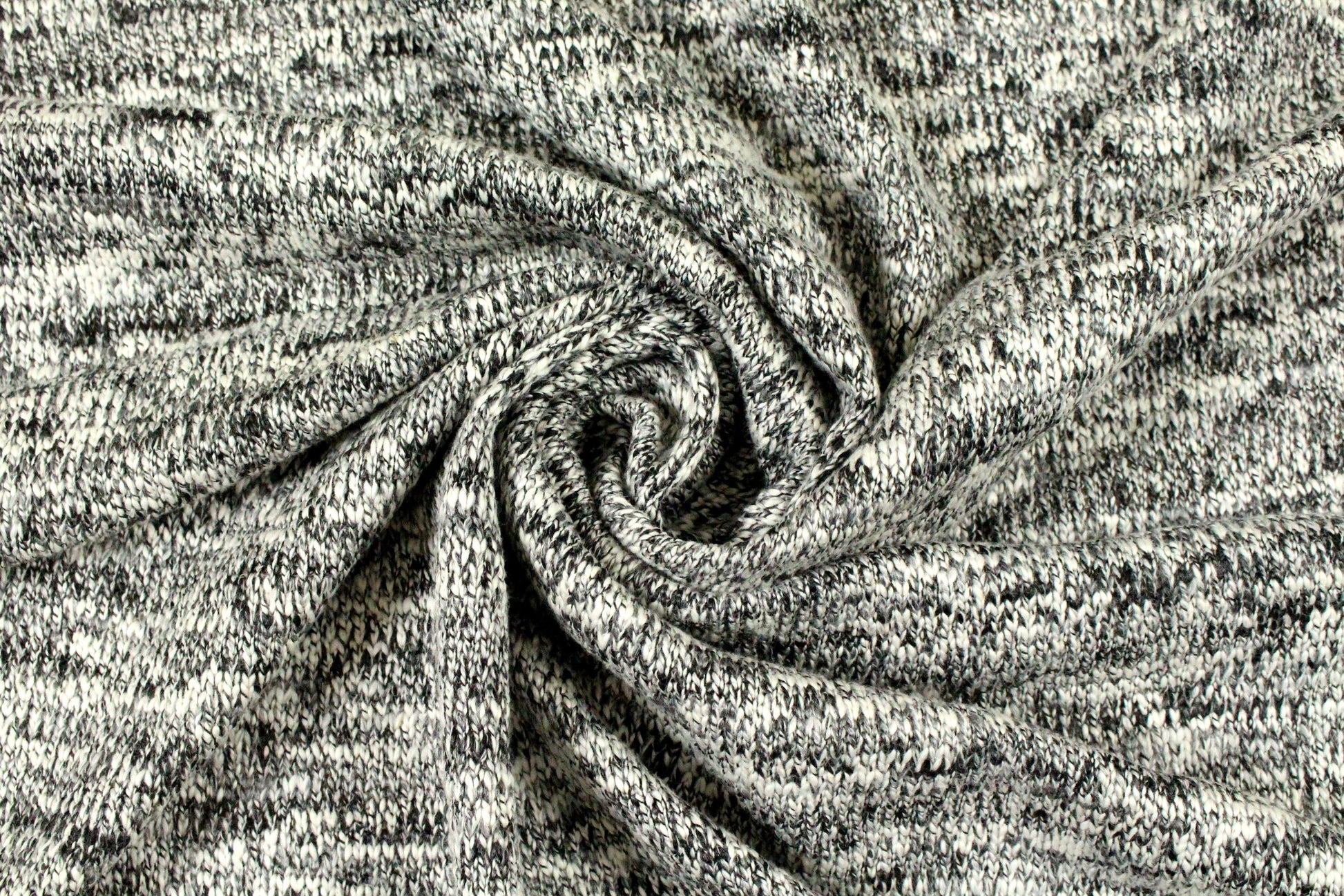 Italian salt-pepper tweedy cotton sweater knit