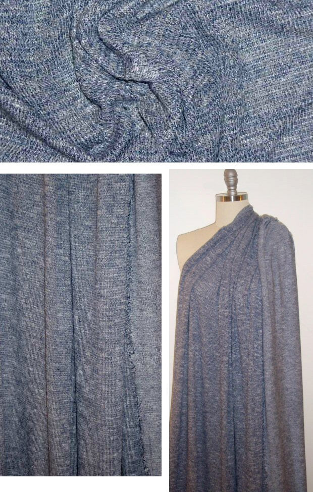 Sp1endid tweedy ltwt. sweater knit - indigo/silver