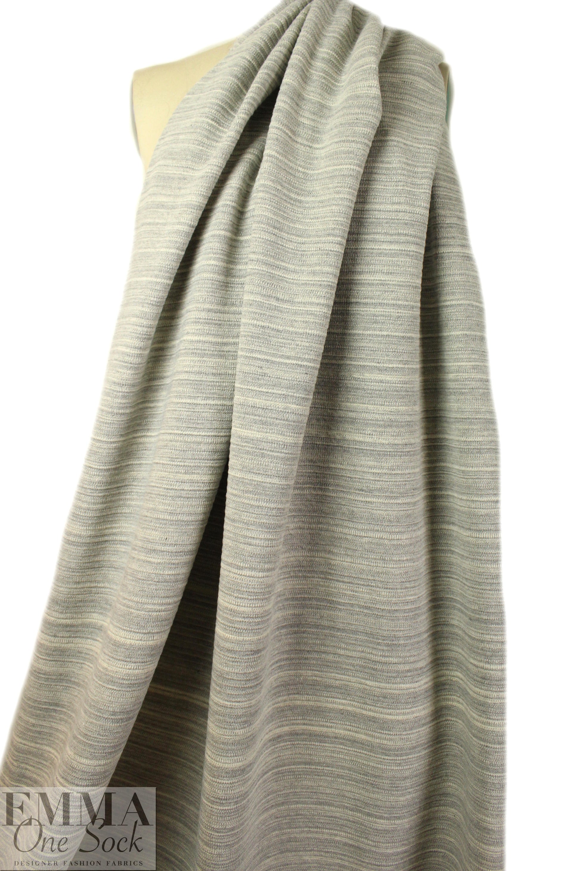 Italian variegated stone cotton/wool sweater knit