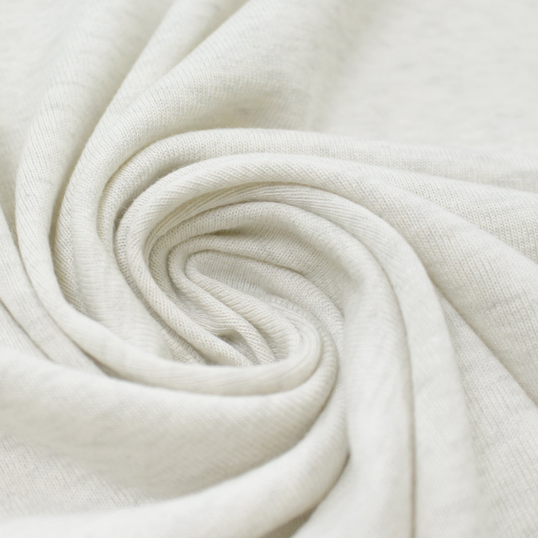 lightweight heathered modal sweater knit - winter white/gray .75 yds