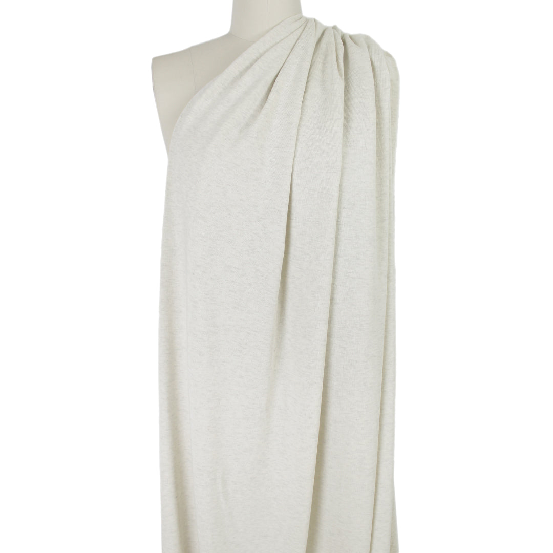 lightweight heathered modal sweater knit - winter white/gray .75 yds