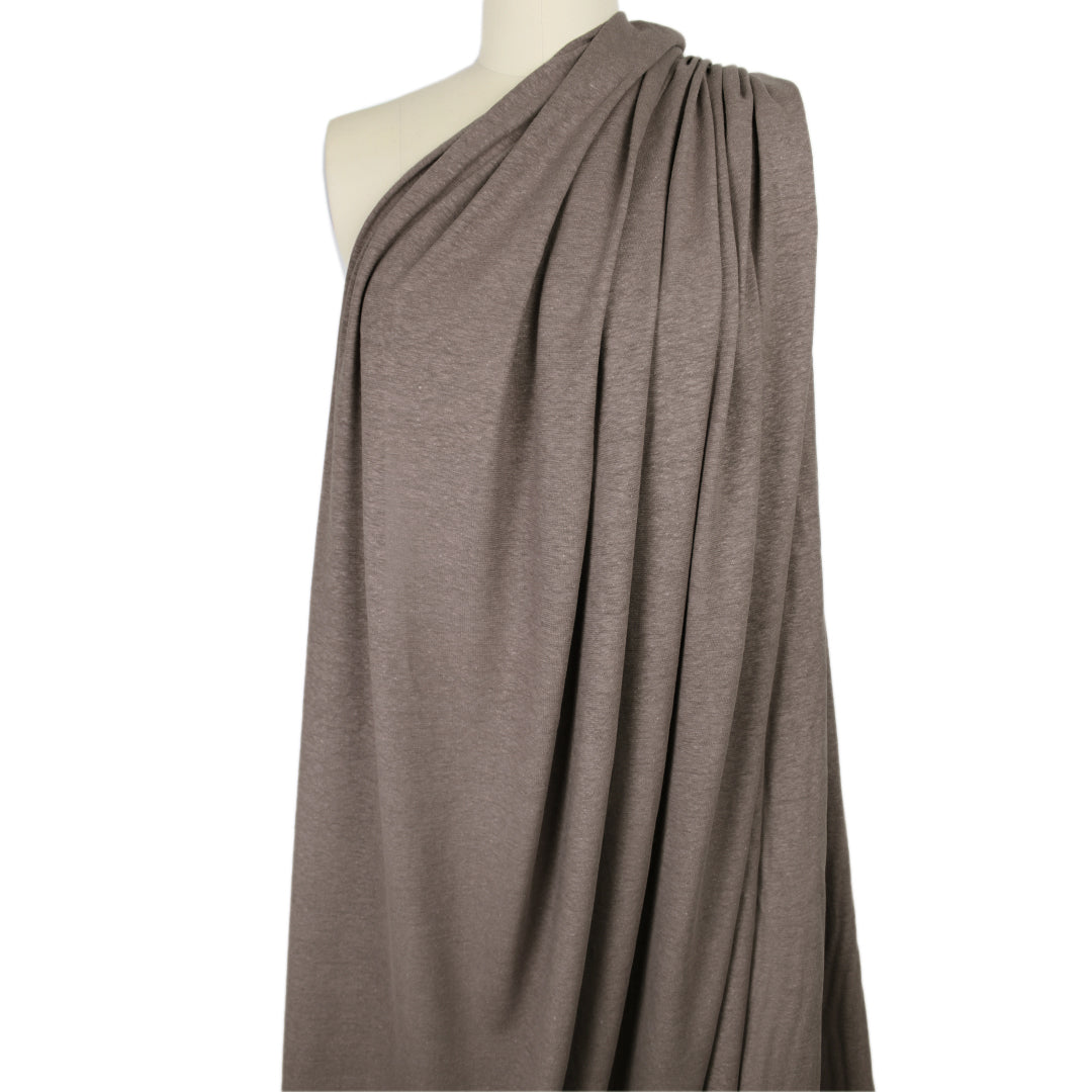 lightweight hemp/organic slubby sweater knit - bistre .75 yds