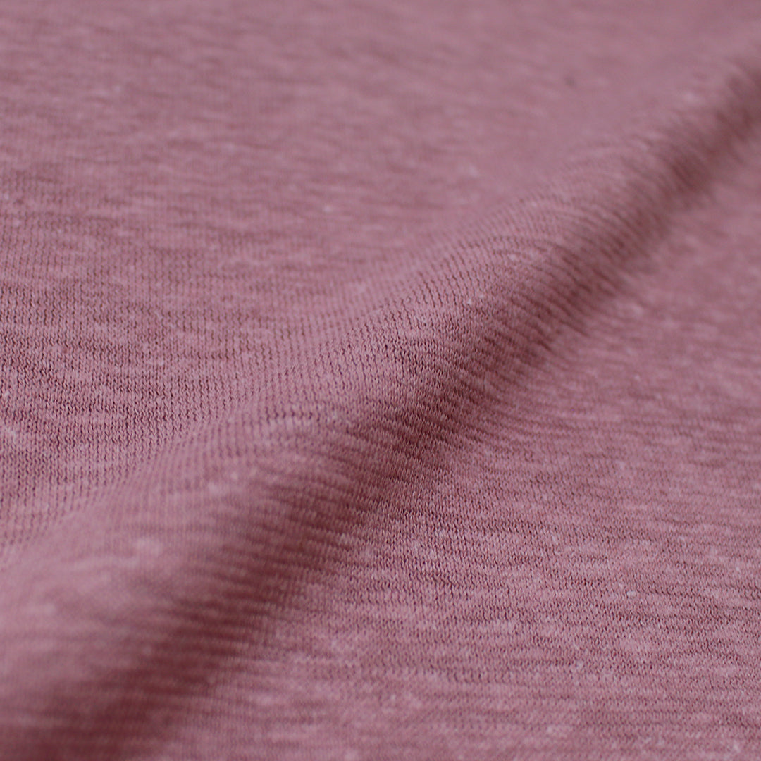 lightweight hemp/organic slubby sweater knit - mauve rose 1.25 yds