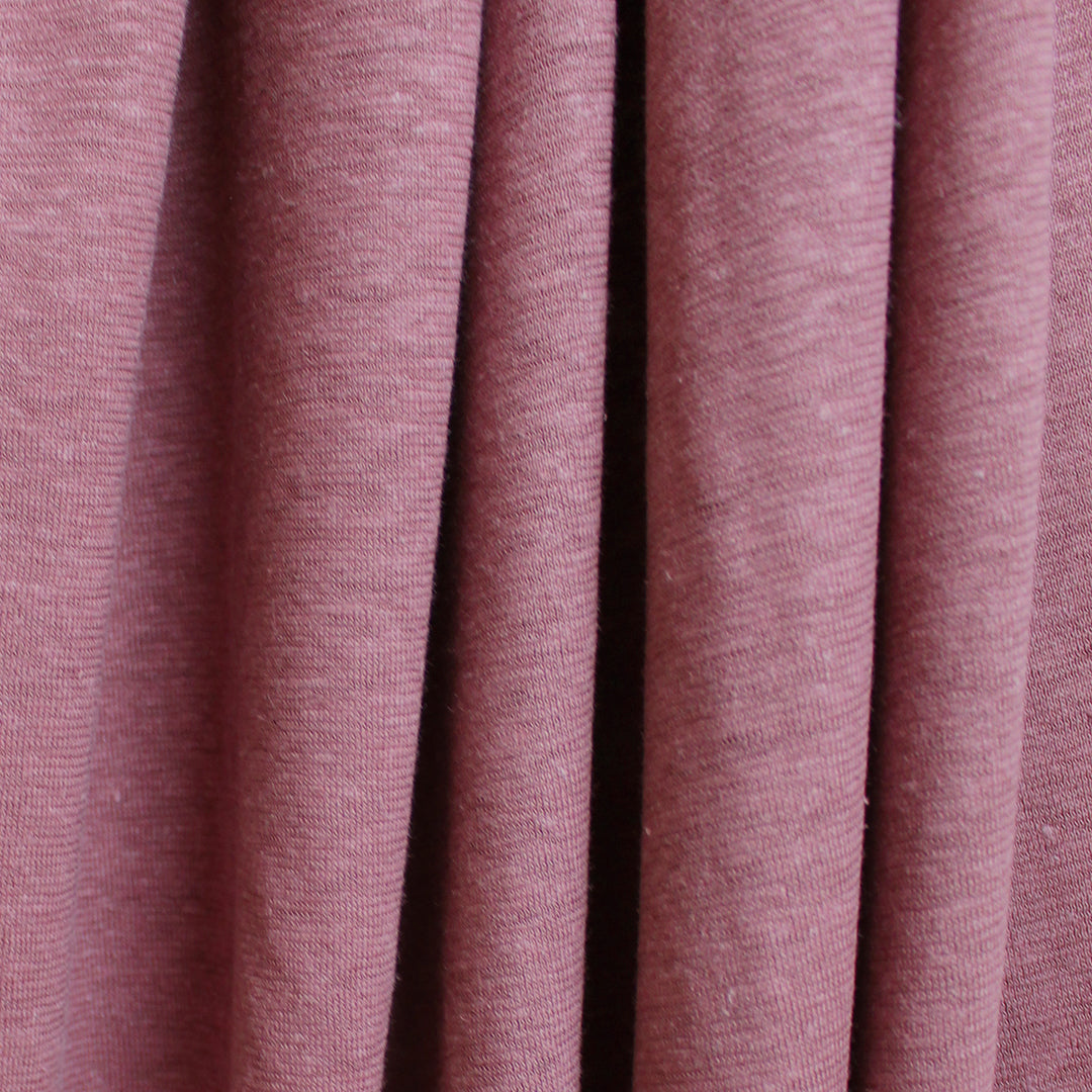 lightweight hemp/organic slubby sweater knit - mauve rose 1.25 yds