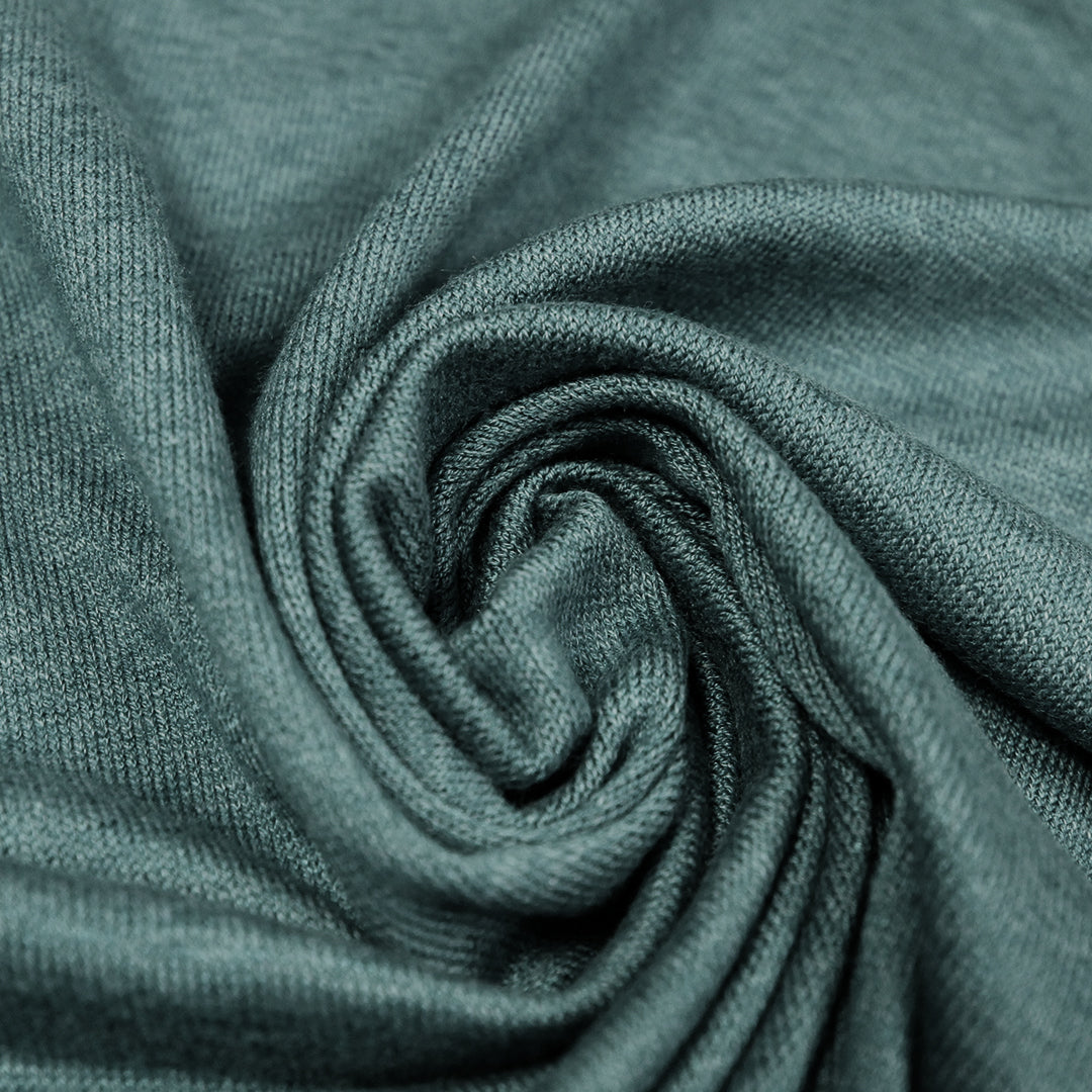 ultra-soft stretch rayon blend sweater knit - stormy teal *FLAW* 1.75 yds