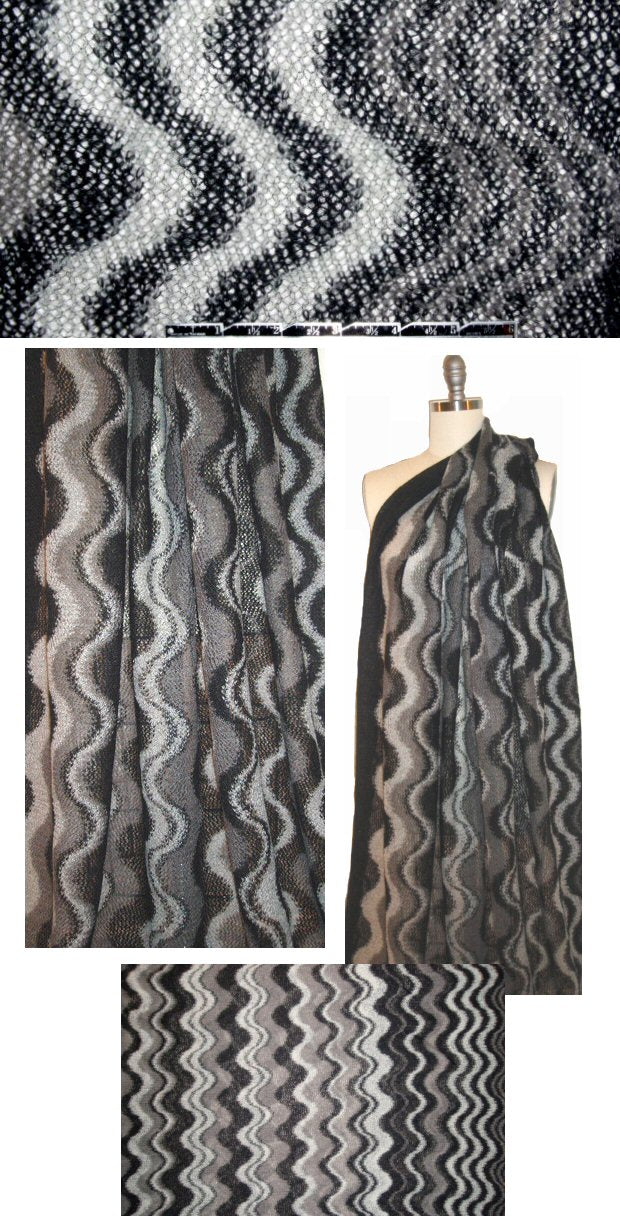 Italian wavy grays mohair blend sweater knit 1.375 yd