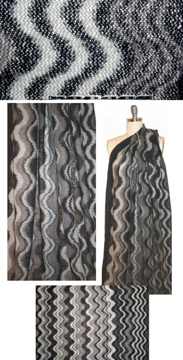 Italian wavy grays sweater knit, *minor flaw* 2.5 yds
