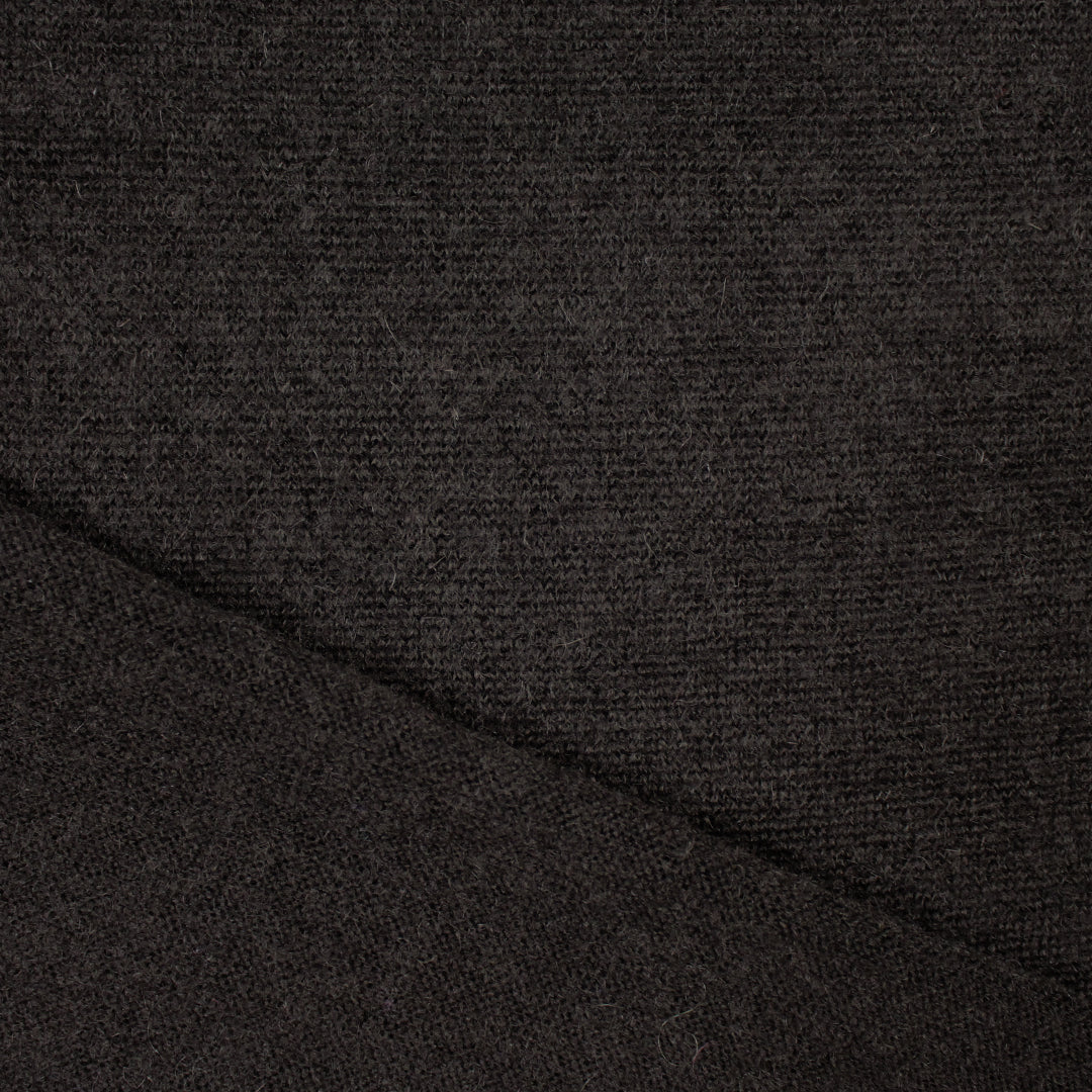 Italian alpaca blend open stitch sweater knit - French roast 1 yard