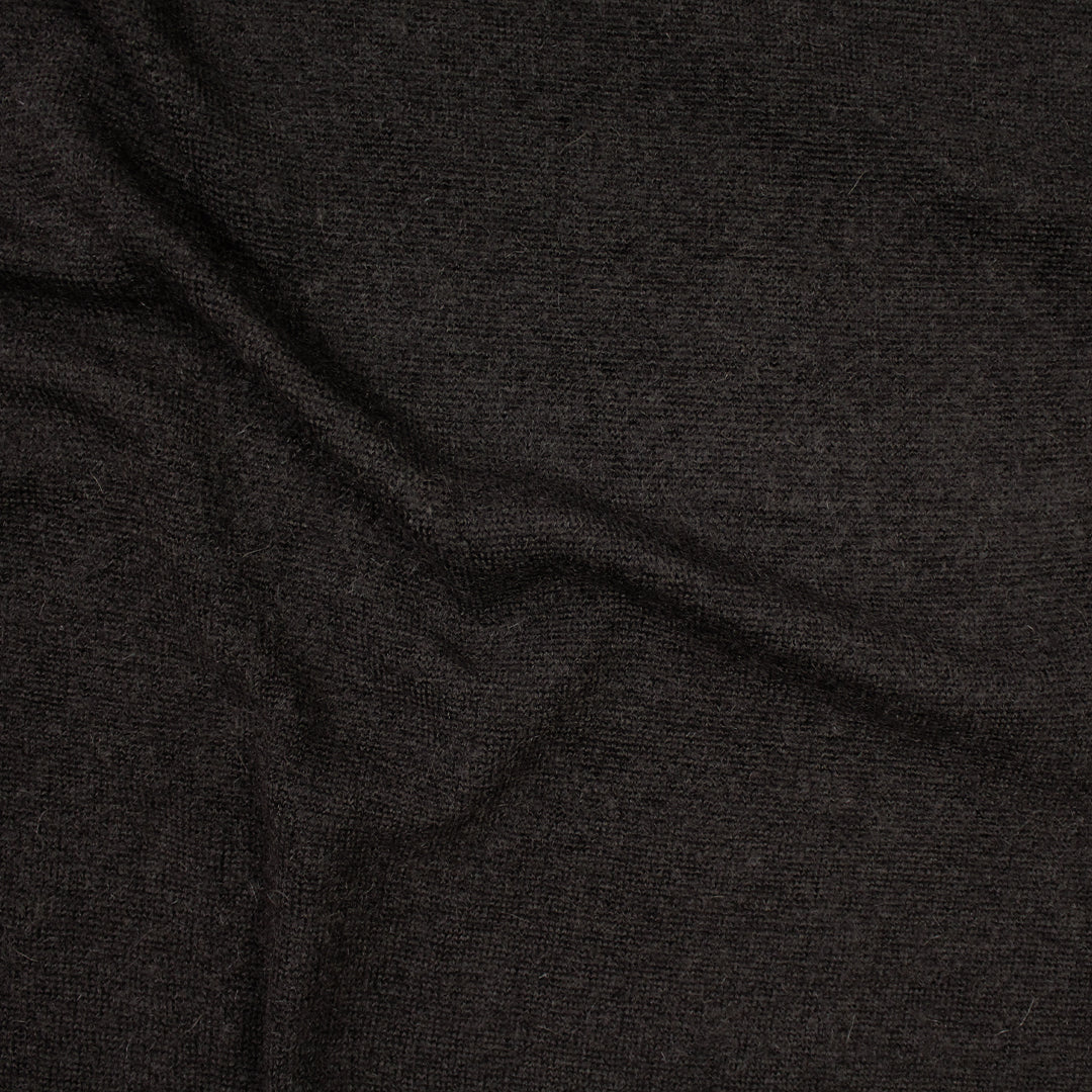 Italian alpaca blend open stitch sweater knit - French roast 1 yard