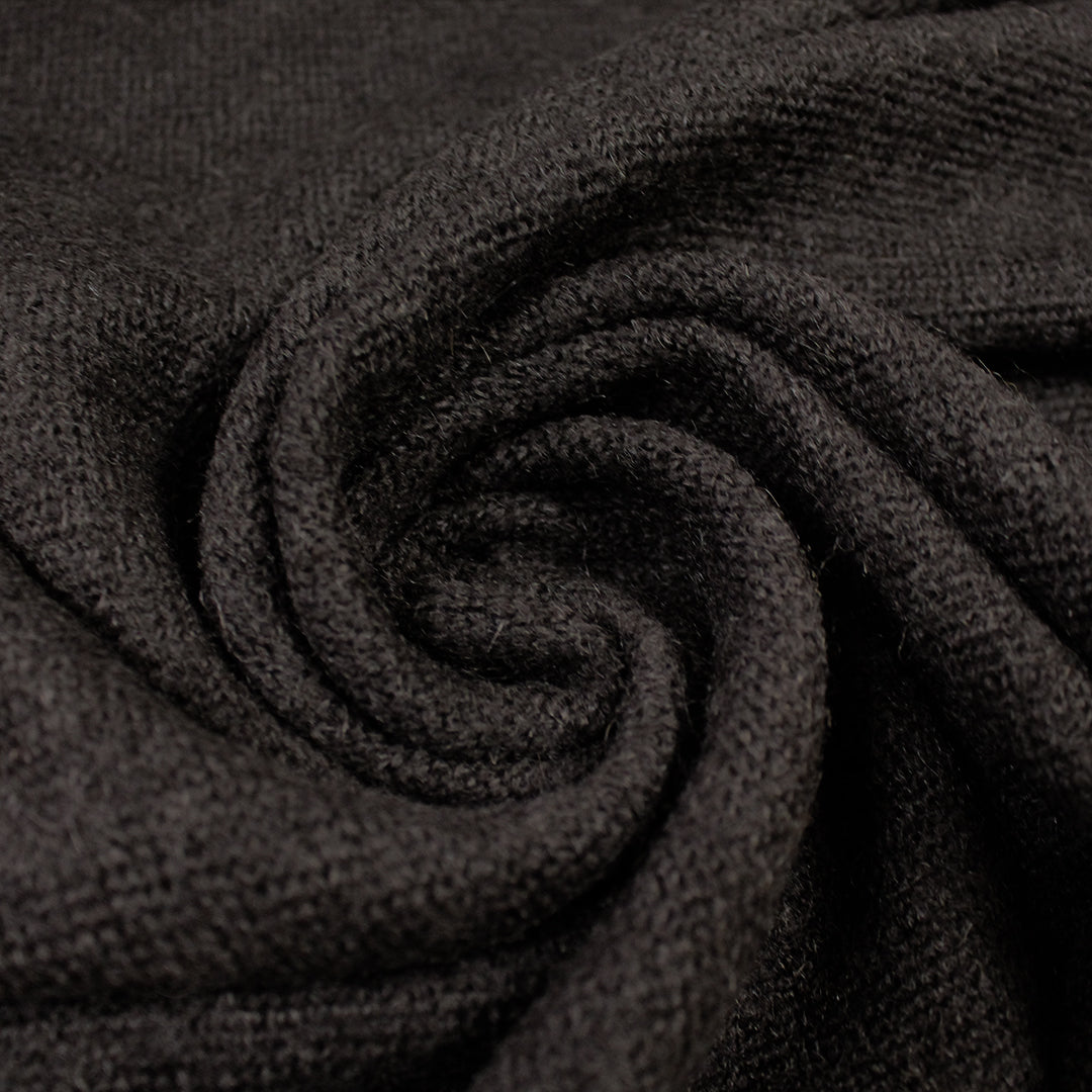 Italian alpaca blend open stitch sweater knit - French roast 1 yard